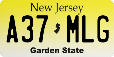NJ license plate A37MLG