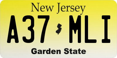 NJ license plate A37MLI