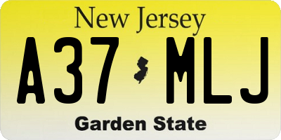 NJ license plate A37MLJ