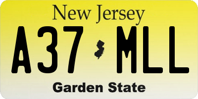 NJ license plate A37MLL