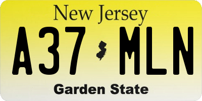 NJ license plate A37MLN