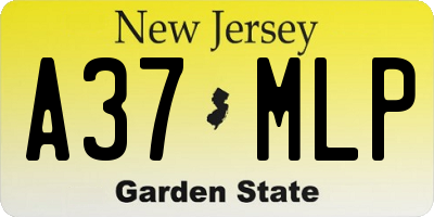 NJ license plate A37MLP