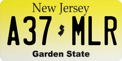 NJ license plate A37MLR