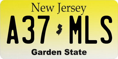 NJ license plate A37MLS