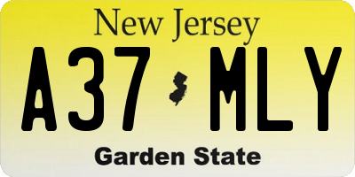 NJ license plate A37MLY