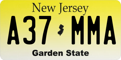 NJ license plate A37MMA