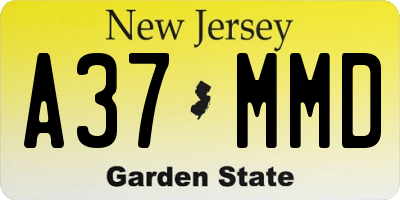 NJ license plate A37MMD