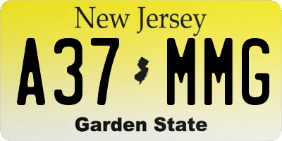 NJ license plate A37MMG
