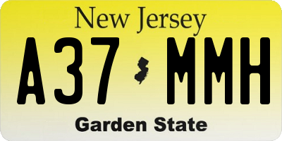 NJ license plate A37MMH