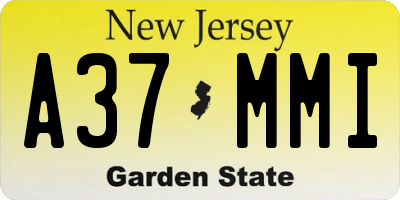 NJ license plate A37MMI