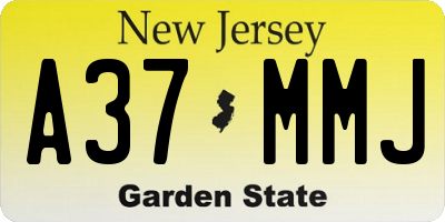 NJ license plate A37MMJ