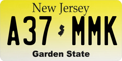 NJ license plate A37MMK