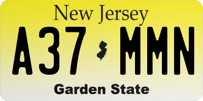 NJ license plate A37MMN
