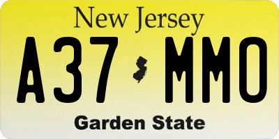 NJ license plate A37MMO
