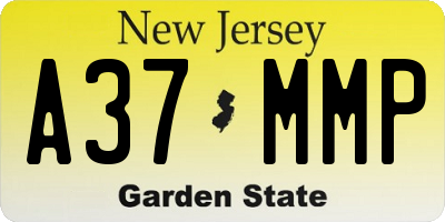 NJ license plate A37MMP