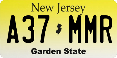 NJ license plate A37MMR