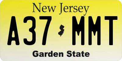 NJ license plate A37MMT