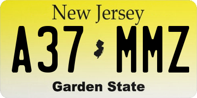 NJ license plate A37MMZ