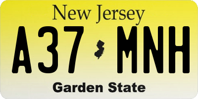 NJ license plate A37MNH