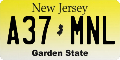 NJ license plate A37MNL