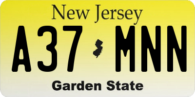 NJ license plate A37MNN