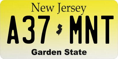 NJ license plate A37MNT