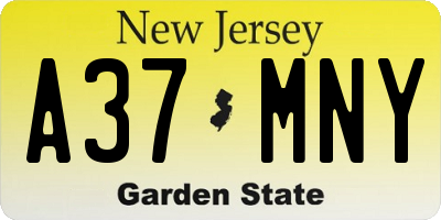 NJ license plate A37MNY