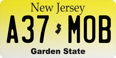 NJ license plate A37MOB