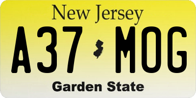 NJ license plate A37MOG
