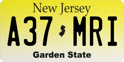NJ license plate A37MRI