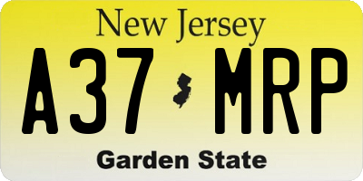 NJ license plate A37MRP