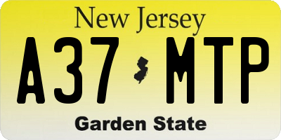 NJ license plate A37MTP