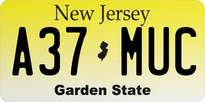 NJ license plate A37MUC