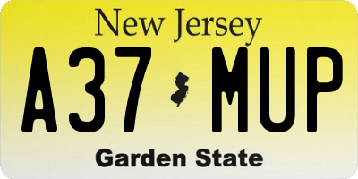 NJ license plate A37MUP