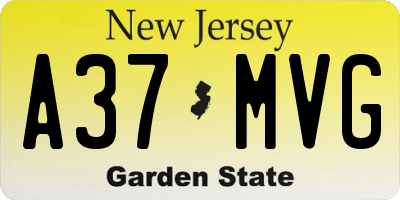 NJ license plate A37MVG