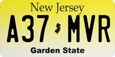 NJ license plate A37MVR
