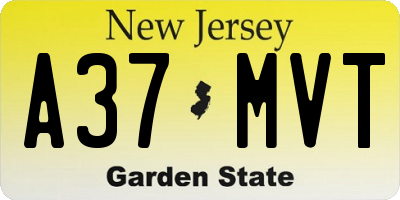 NJ license plate A37MVT