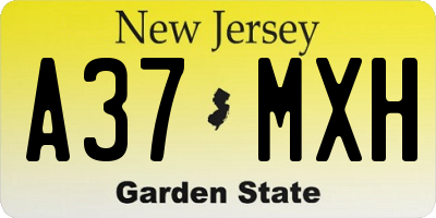 NJ license plate A37MXH