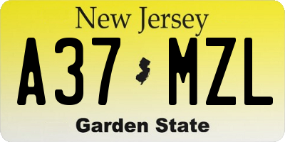 NJ license plate A37MZL