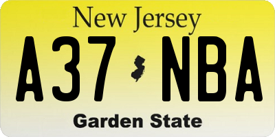 NJ license plate A37NBA