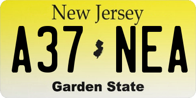 NJ license plate A37NEA