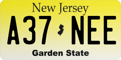 NJ license plate A37NEE