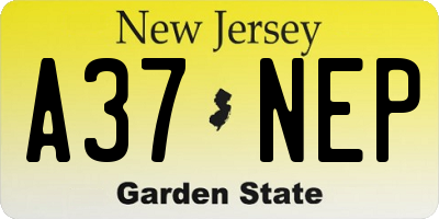 NJ license plate A37NEP