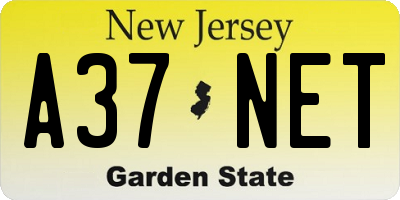 NJ license plate A37NET
