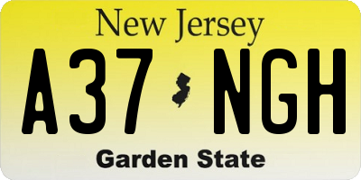 NJ license plate A37NGH