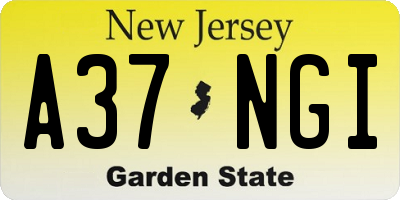 NJ license plate A37NGI