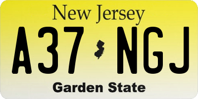 NJ license plate A37NGJ