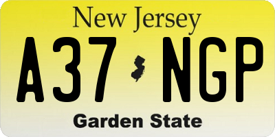 NJ license plate A37NGP