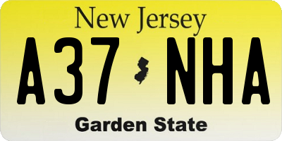 NJ license plate A37NHA