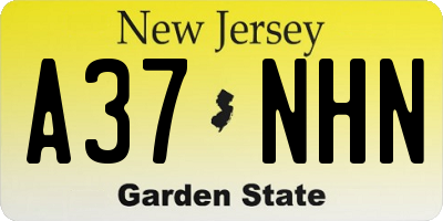 NJ license plate A37NHN